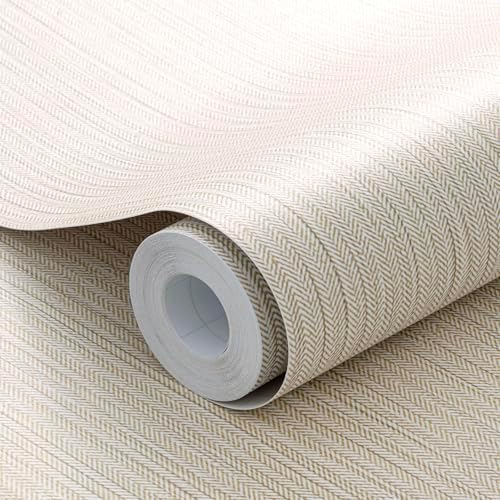Yellowish Brown Faux Grasscloth Self-Adhesive Wallpaper 15.7"x393" by HyunHome