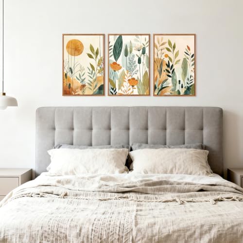 CHDITB Boho Botanical Framed Wall Art Set, Minimalist Nature Plant Decor - Image 3