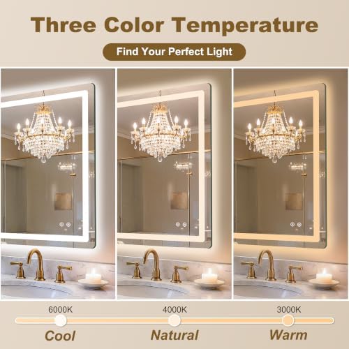 LED Bathroom Mirror with Lights, 2 Pack 32" x 24" Lighted Vanity Mirror - Image 4