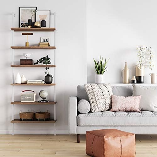 Nathan James Theo 6-Shelf Tall Bookcase, Wall Mount Bookshelf - Image 3