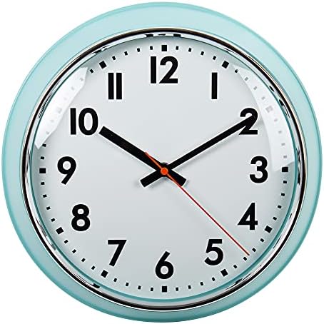 Kiera Grace Wall Clock, 13 Inch, Retro Teal Tea ClassicWall Clocks Battery by KieraGrace