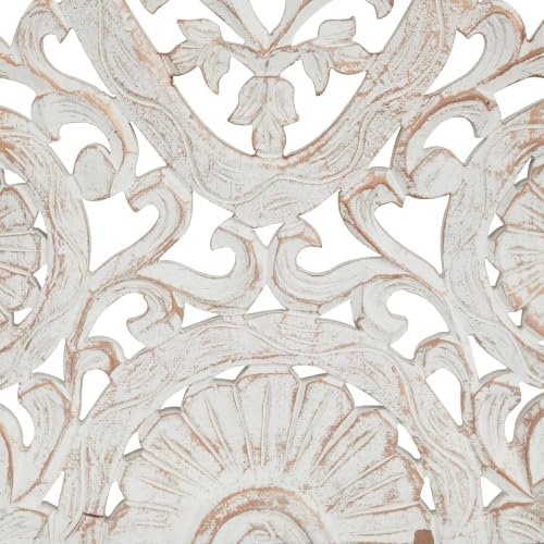 Deco 79 Wooden Floral Handmade Home Wall Decor Intricately Carved Wall Sculpture - Image 5