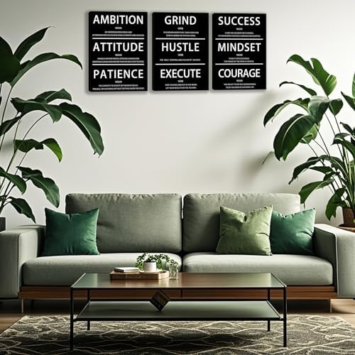 3 Panel Print Canvas Wall Art Motivational Office Wall Decor Painting - Image 5