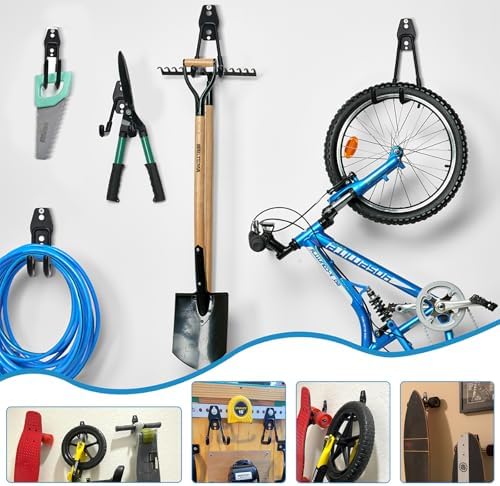 GeeWatom 2 Pack Garage Storage Utility Hooks，Garage Garden Tool Organizer，Steel - Image 6