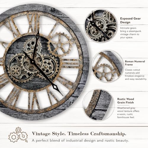 The B-Style Large Wall Clock 24 inch Carbon Gray - Image 4