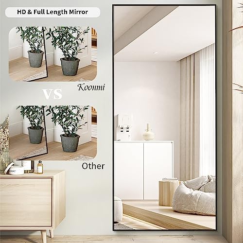 Koonmi 76"x34" Floor Mirror Full Length, Large Black Mirror - Image 3