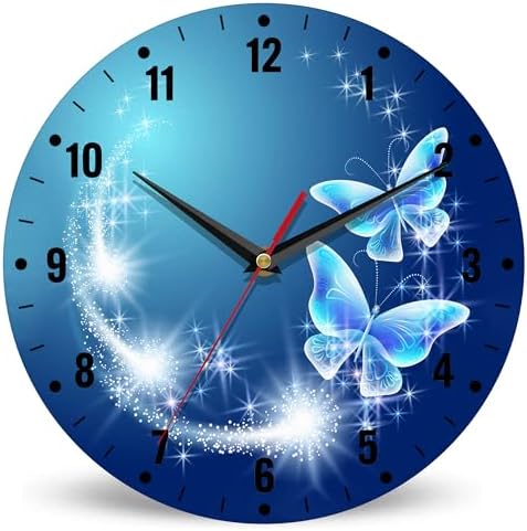 SPUNKER Wall Clock, Stars Clocks 10 Inch Silent Non-Ticking Wall Battery by SPUNKER