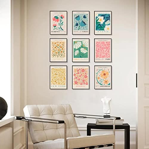Flower Market Poster Set of 6, Abstract Flower Market Wall Art Prints, Vintage - Image 4
