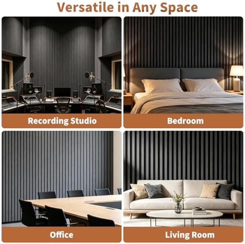 Acoustic Wall Panels, 15.5 Sq. Ft. Decorative Echo-Reducing Wall Panels - Image 4