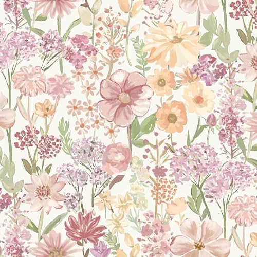 Heroad Peel and Stick Wallpaper Floral Wallpaper Pink Contact Paper by HeroadBrand
