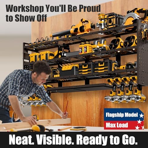 XLarge 64''W Power Tool Organizer Wall Mount, Charging Station - Image 7