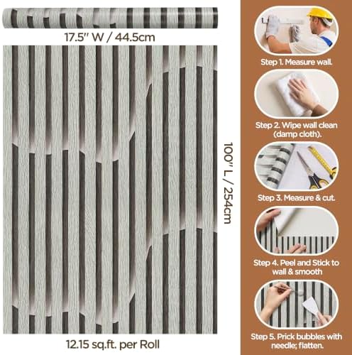 Peel and Stick Wood Slat Wallpaper Self-Adhesive Wood Panel - Image 3