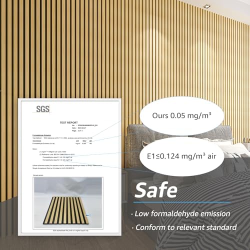 Art3d 8-Pack Soundproof Wood Slat Wall Panels, 94.5 x 7.9 Inch - Image 3