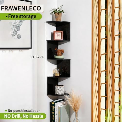 No-Drill Corner Shelf Wall Mount, 5-Tier Thickened Floating Bookshelf - Image 6
