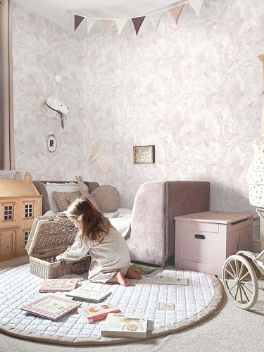 Dimoon Peel and Stick Wallpaper Contact Paper White Pink Gray Floral Modern - Image 7