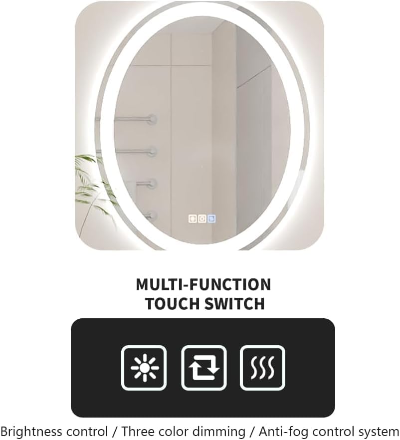 FLJ 20X28 inch Oval LED Bathroom Mirror - Image 4