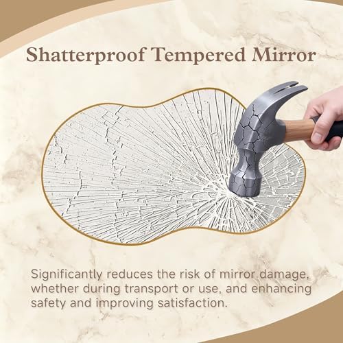 Irregular wall Mirror 25"x46" Gold Asymmetrical Mirror - Image 5