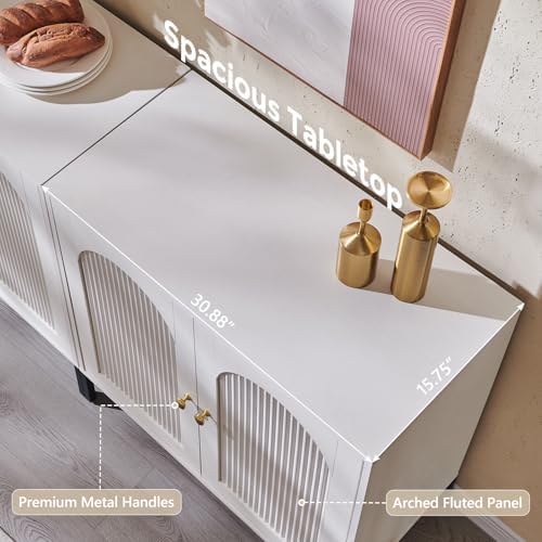 IFGET 92.63" W Modern Arched Sideboard Buffet Cabinet - Image 5