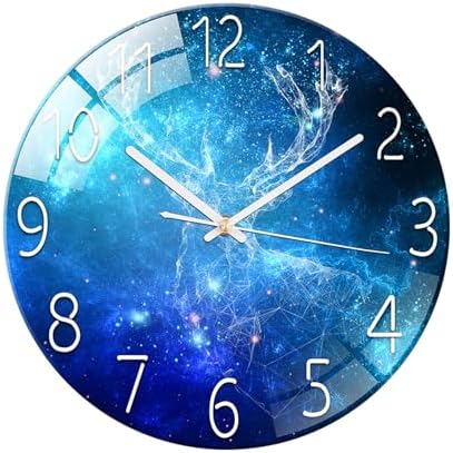 Ergocar Glass Wall Clock Silent Scanning Mechanical Round Glass Wall Clock by Ergocar