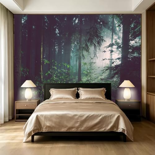 Deep in the Forest murals Woodland Tree Peel and Stick self Adhesive Wallpaper by SIDIANYA