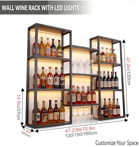 59in Wall Mounted Wine Rack - Image 2