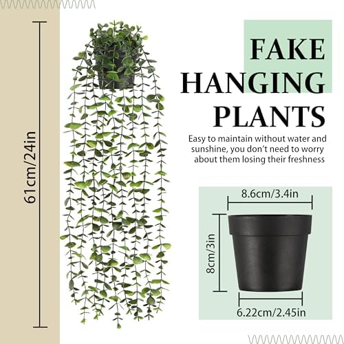 Waipfaru 2Pcs Fake Hanging Plants - Image 2