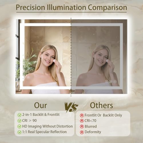 36"x48" LED Bathroom Mirror - Image 3