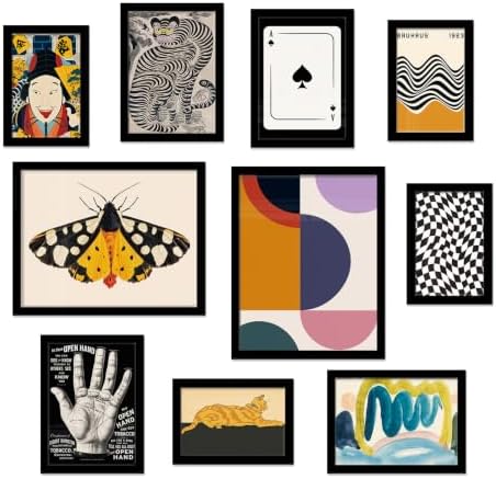 A ART·ZONE Boho Bauhaus Poster Set of 10 Unframed Retro Abstract Prints by AART%C2%B7ZONE
