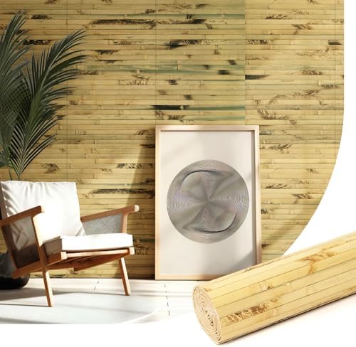 AMZDEPOT Natural Bamboo Wall Panel, 12 x 96 Inch, Light Burned by AMZDEPOT