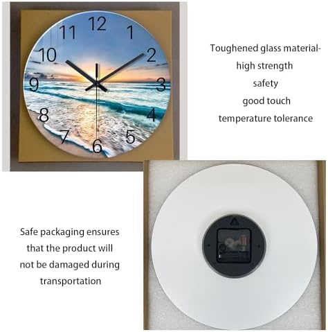 Blue Beach Wall Clock for Kitchen 14 Inch - Image 6