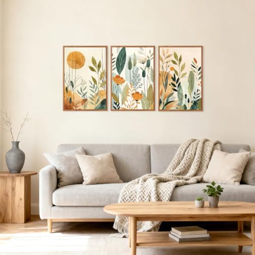 CHDITB Boho Botanical Framed Wall Art Set, Minimalist Nature Plant Decor - Image 2