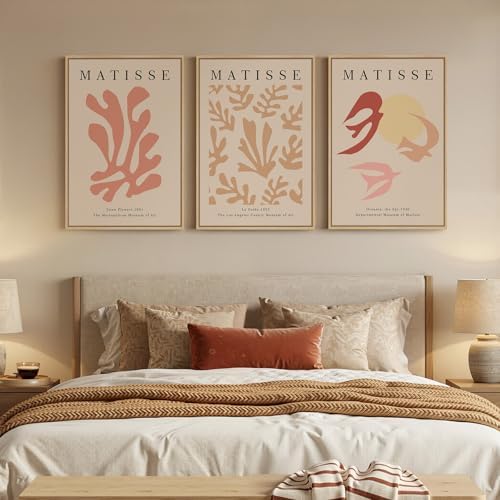 Large Framed Pink Abstract Matisse Canvas Wall Art - Image 3