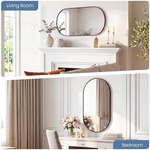 Sweetcrispy Oval Bathroom Wall Mirror, Vanity Mirror, 24x36 Inch - Image 5