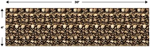 Beistle Catacombs Backdrop Wall Decorations – 2 Realistic Skull and Bone - Image 2