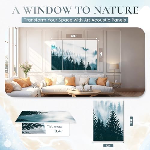 8 Pack Art Acoustic Panels, Decorative Sound Absorbing Wall Art - Image 2