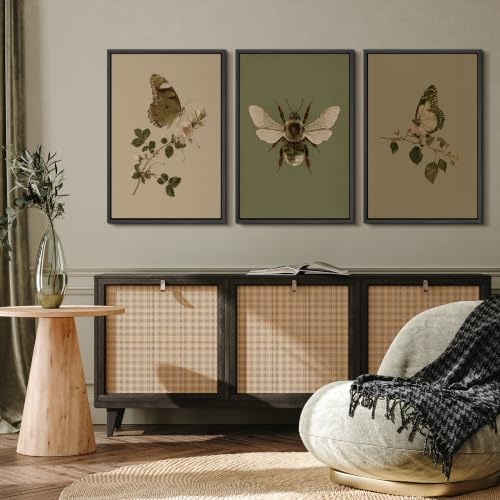 MUDECOR Framed Canvas Print Wall Art Set Butterfly Bee Set - Image 4