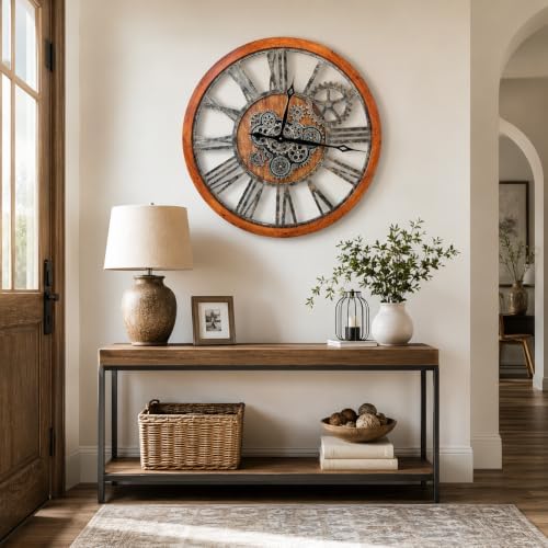 The B-Style Large Wall Clock 30 inch Brown and Bronze - Image 4