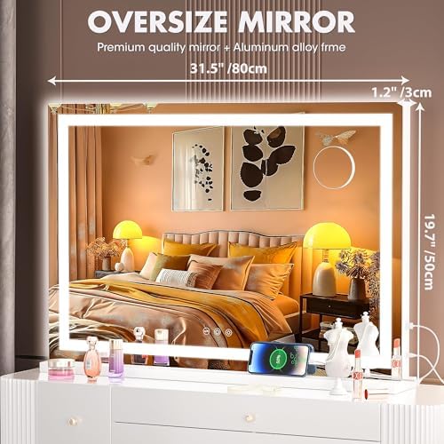Hasipu Vanity Mirror with Lights, Lighted Makeup Mirror with Dimmable 3 Modes - Image 2
