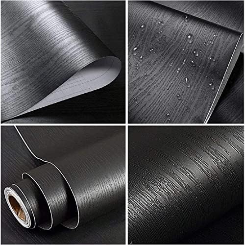 Black Wood Wallpaper Peel and Stick Wood Wallpaper Self Adhesive Vinyl Wrap - Image 2