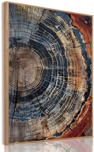 Tree Ring Wall Art Framed, Modern Nature Decor by IBHJSARTWallArt