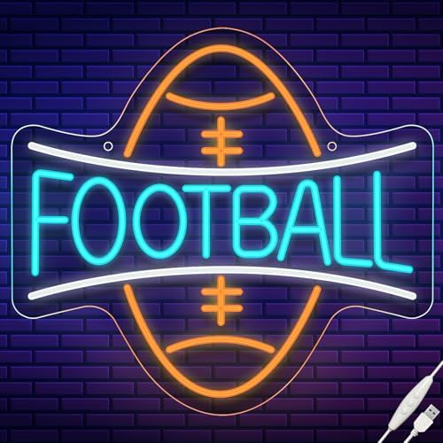 wootfairy LED Lights Wall Decor 13.39 * 12.21in Dimmable Football Neon Sign by wootfairy