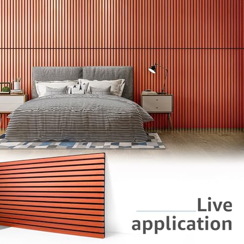 Art3d 4-Pack Fluted Acoustic Wood Slat Wall Panel, 47.2 x 23.6 Inch - Image 2