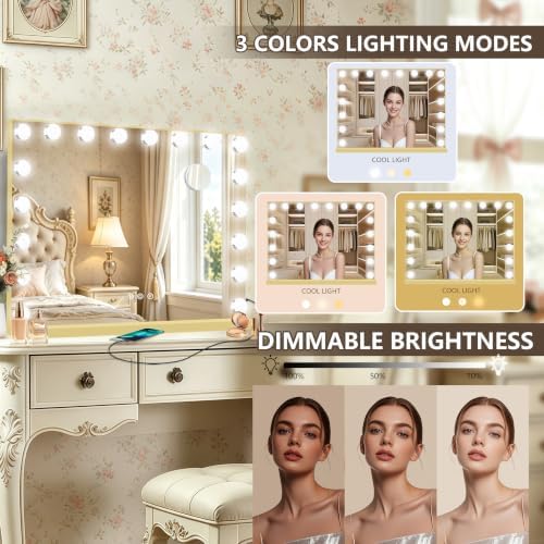 Ratsamee Gold Hollywood Vanity Mirror - Image 3