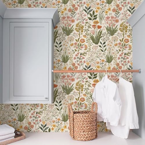Orainege Floral Peel and Stick Wallpaper Boho Floral Contact Paper - Image 7