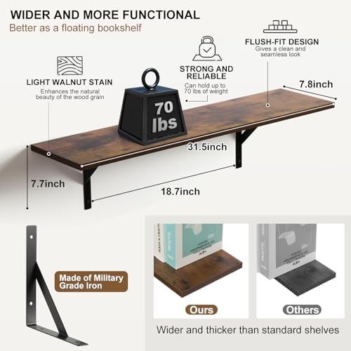 Tectocker-DOU 31.5" Long Floating Book Shelves - Image 4