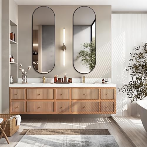 Niccy Oval Full Length Mirrors, Long Wall-Mounted Mirror - Image 2