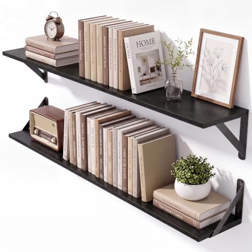 36 Inch Black Wall Shelves 6 Inch Deep by Unknown