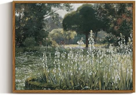 InSimSea Framed Canvas Wall Art, Bathroom Pictures Wall Decor, Spring Landscape by InSimSeaArt
