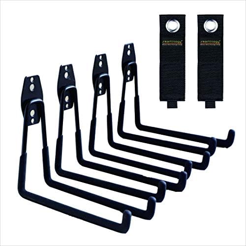 Garage Hooks, 4 Pack Wall Mount Storage Hanger by SMARTOLOGY