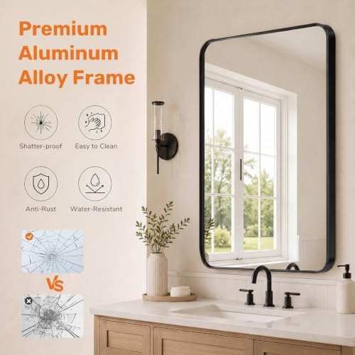 Sweetcrispy Bathroom Wall Mirror, 48x30 Inch Wall Mount Mirror - Image 4